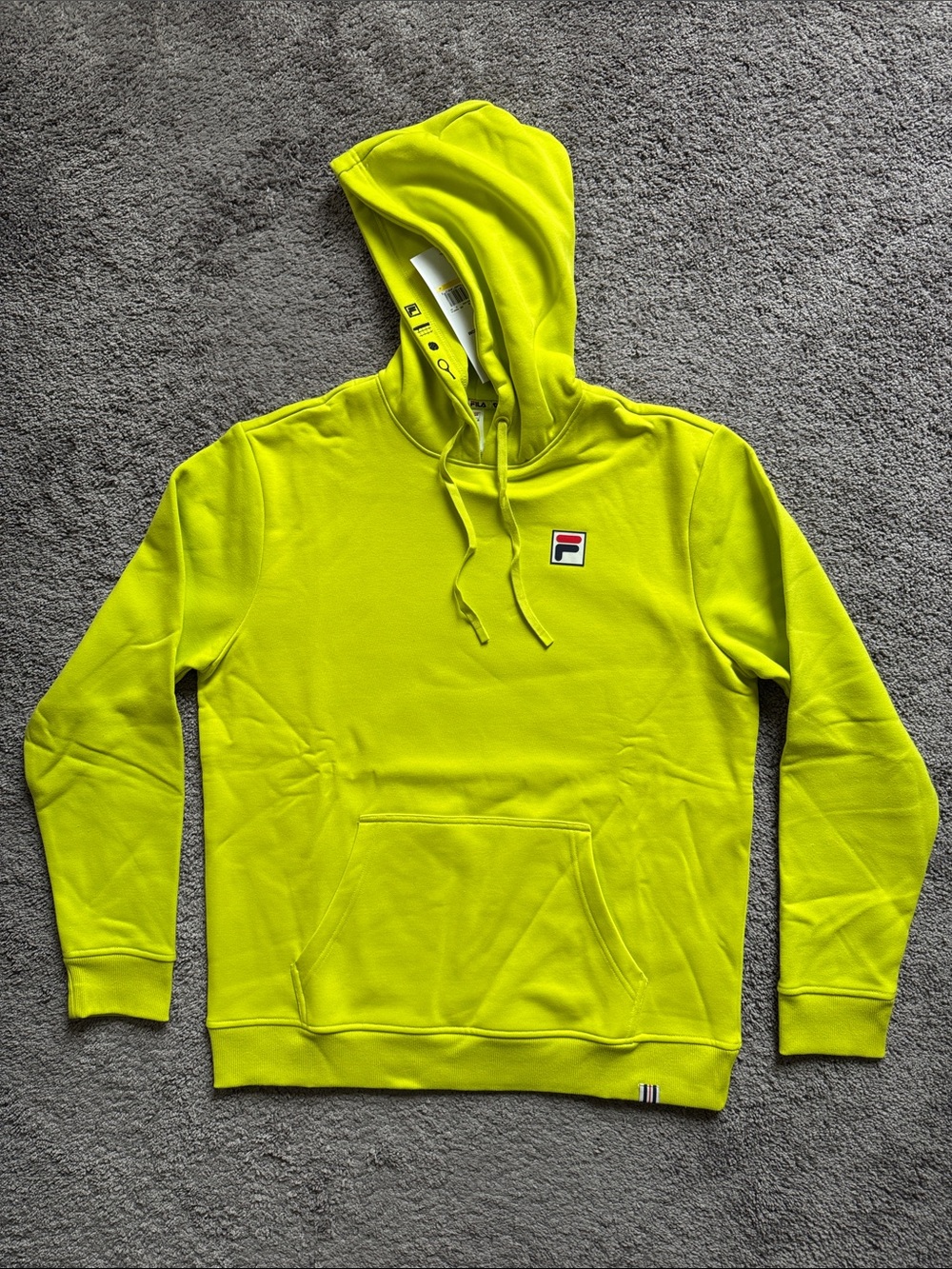 NWT Men’s FILA Tennis Electric Drizzle Hoodie Neon Yellow Size M